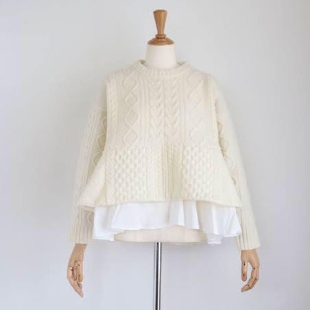 st.cecilia girlish ガーリッシュ♡ぺプラムケーブルニット