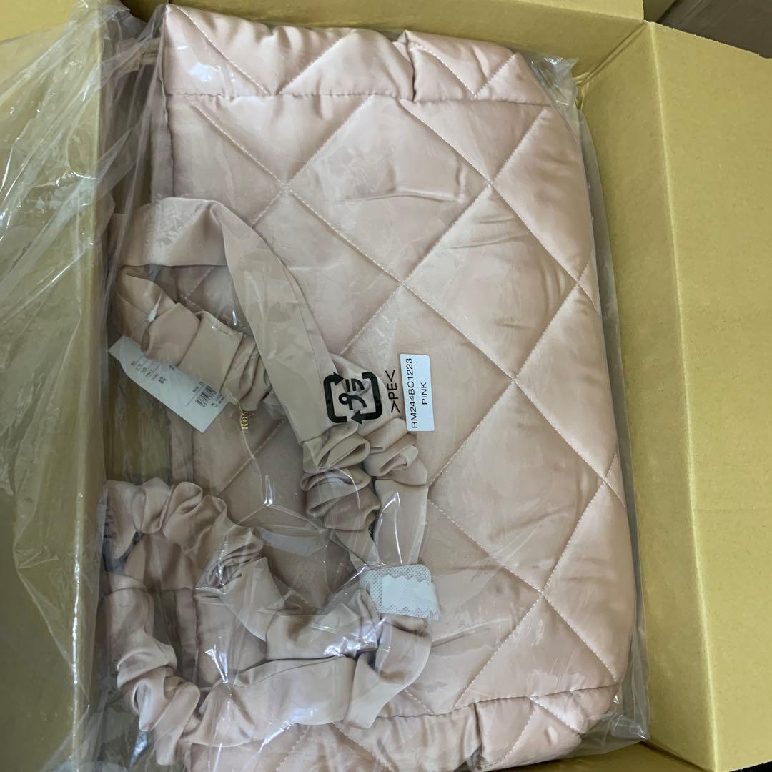 Rosé Muse satin quilting big tote [ピンク]