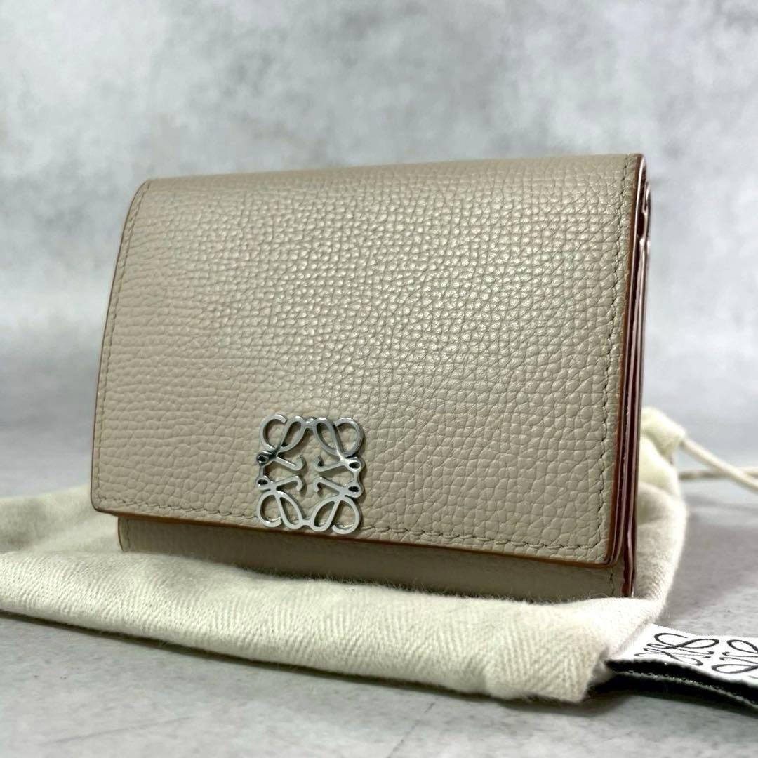 LOEWE ロエベ アナグラム トライフォールド 三つ折り財布 トープ