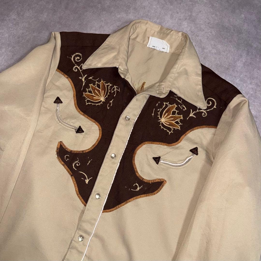 50s HBARC レーヨンギャバ ウエスタンシャツ