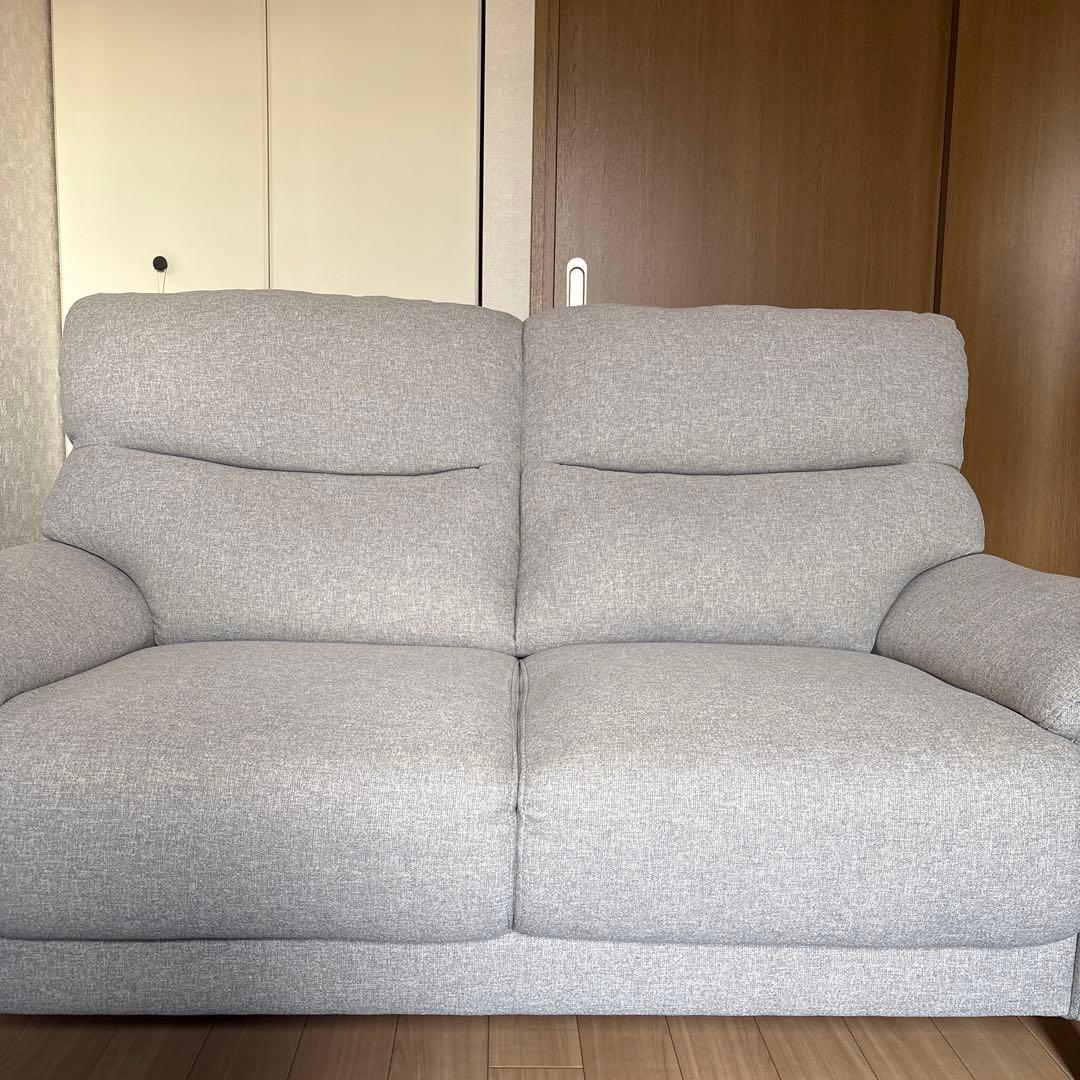 【美品】グレー 2人掛けソファ(送料込価格)