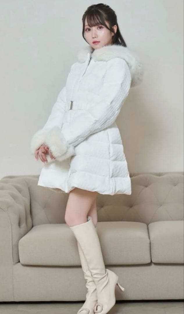 り*り様 ロゼミューズ jacquard down coat