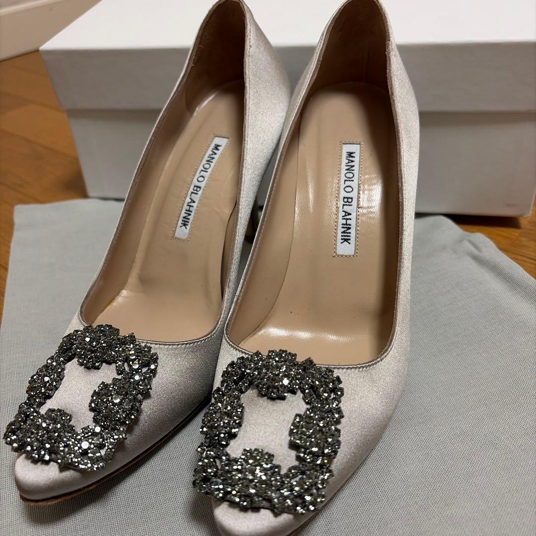 【Ahihi】MANOLO BLAHNIK シルバー ハイヒール　ハンギシ