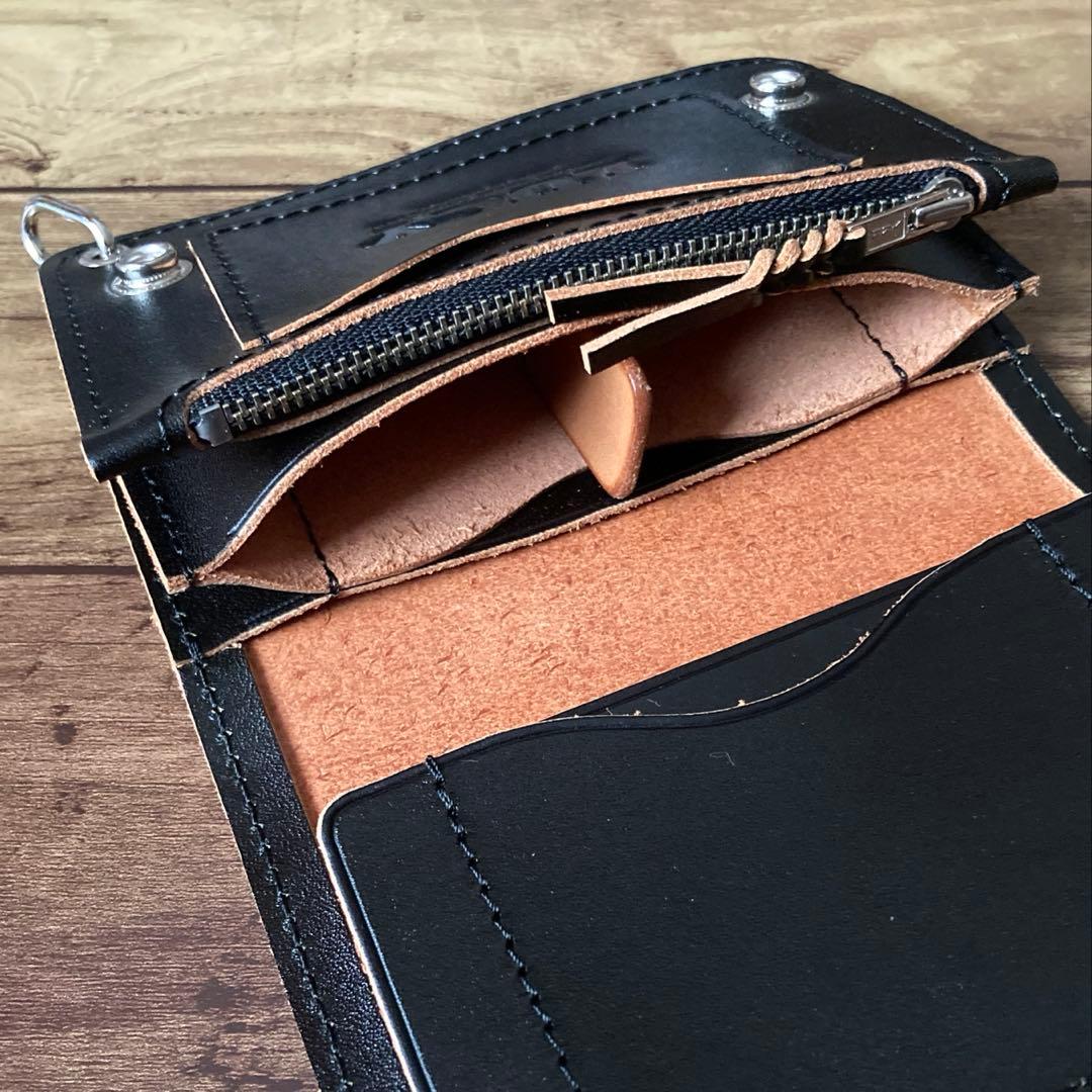 【れんじゃーず】ミドルトラッカーウォレット 3層【お札を折らずに収納】