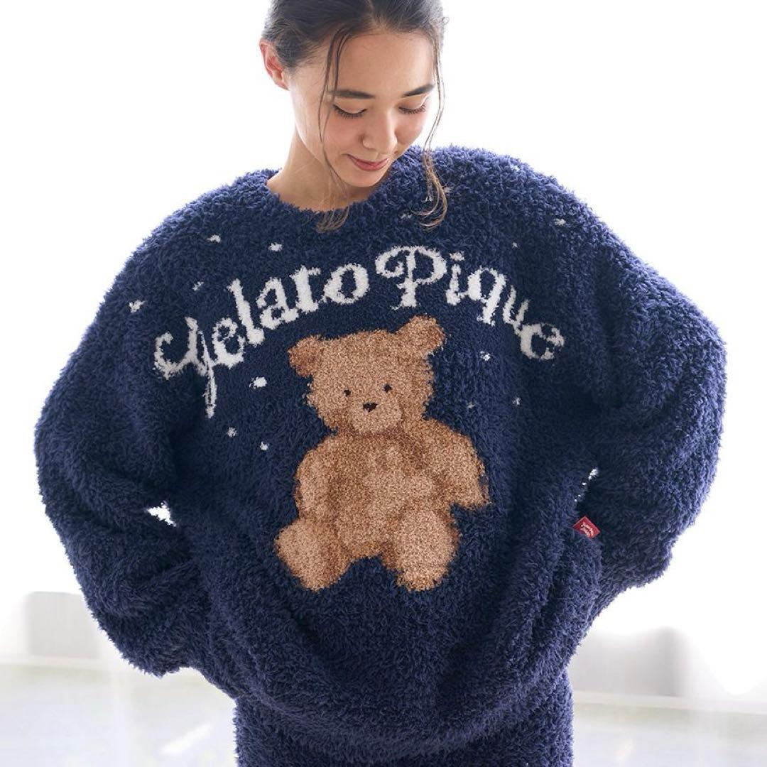 【HOLIDAY】ジェラートスノーベアジャガードプルオーバー ネイビー