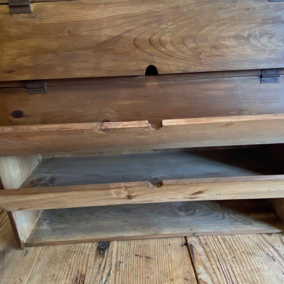 アンティーク パタパタ棚 無垢材 チェスト 古道具 y119