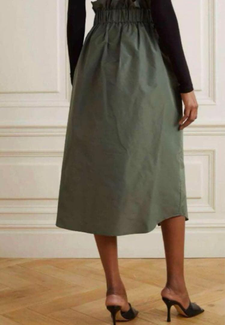 ◆美品◆PATOU／パトゥ◆リボン フレアスカート◆KHAKI◆34◆国内正規品