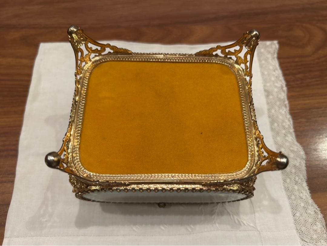 フランス　アンティーク オルモル　ジュエリーケース　ベベルガラス　美品