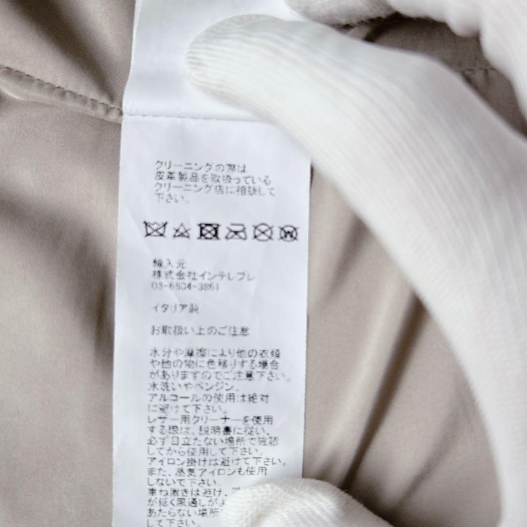 美品 エンメティ ラムレザー シングル ライダース アウター 46 伊製 高級