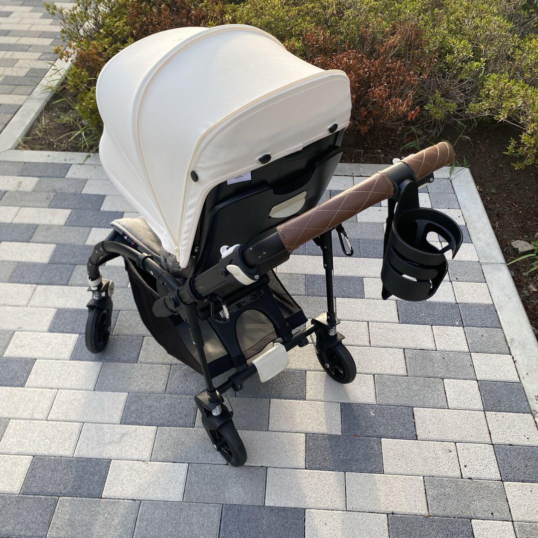 【美品】bugaboo bee5ベビーカー ブラックフレーム　グレーメランジ&白