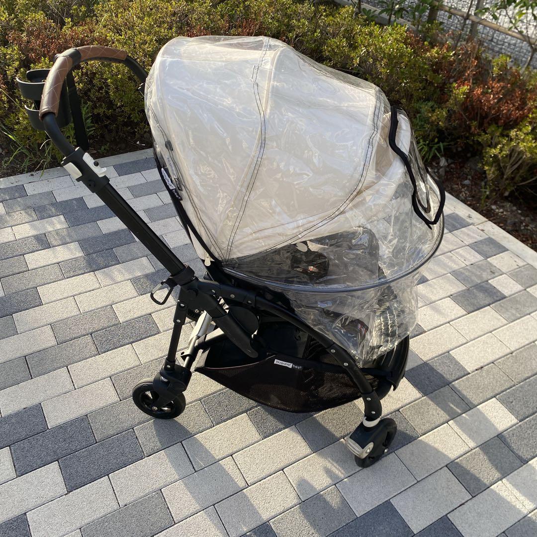【美品】bugaboo bee5ベビーカー ブラックフレーム　グレーメランジ&白
