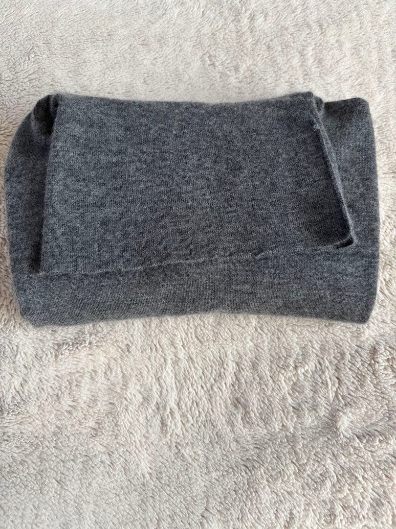 g/foreジーフォア グレー カシミヤ100%タートルハイネックニットサイズ２