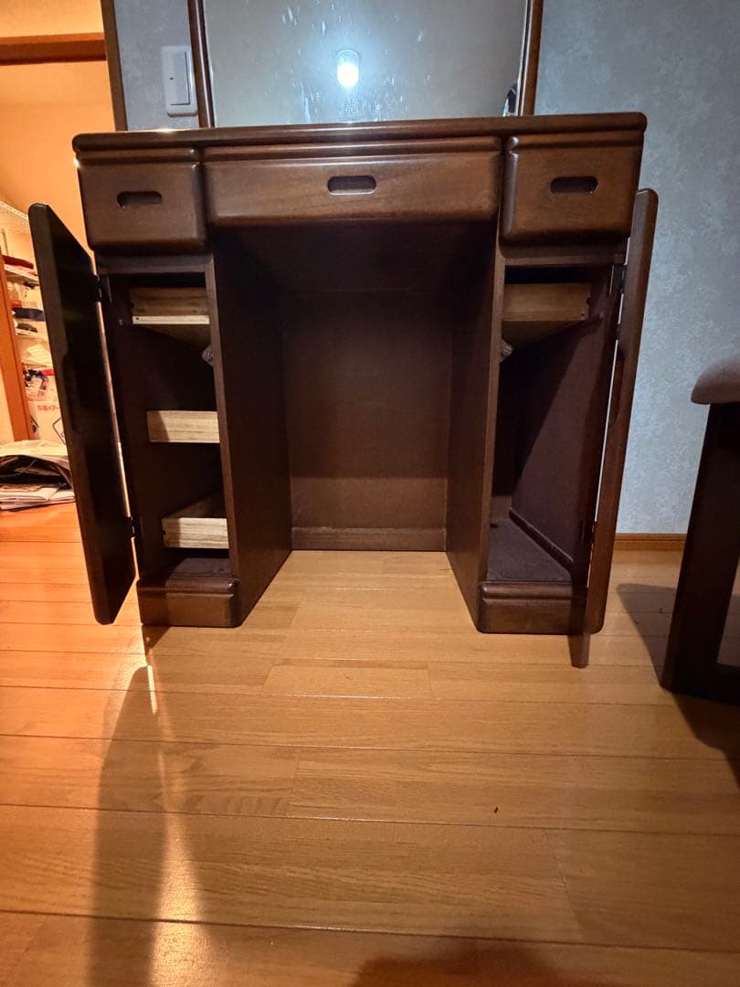 木製ドレッサー・鏡台 引き出し付き