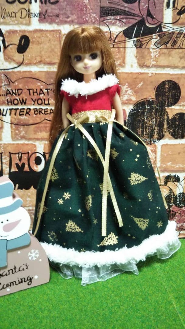 クリスマス リカちゃん服 人形 洋服 ハンドメイド 2303番