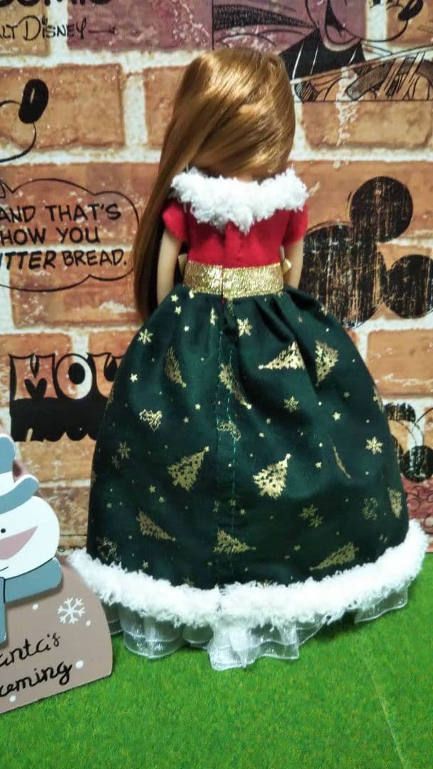 クリスマス リカちゃん服 人形 洋服 ハンドメイド 2303番