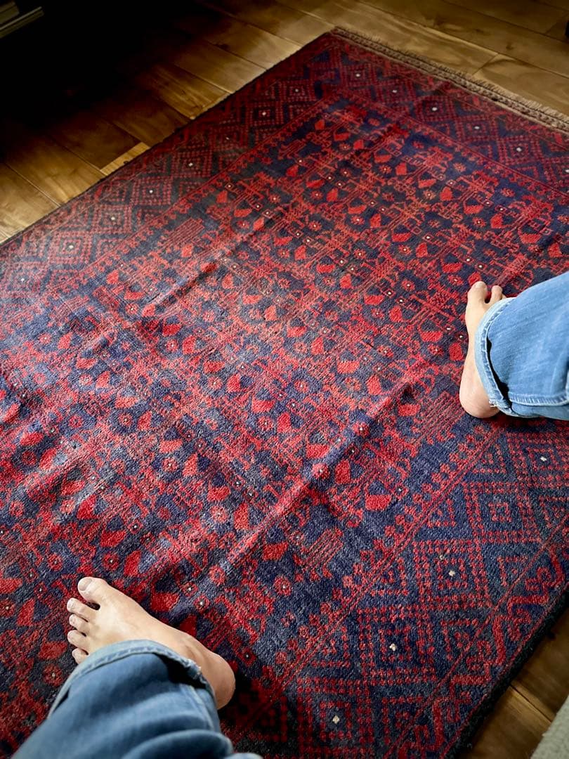 トライバルラグ　ヴィンテージラグ　アフガン　バルーチ族　プリミティブアート　美品