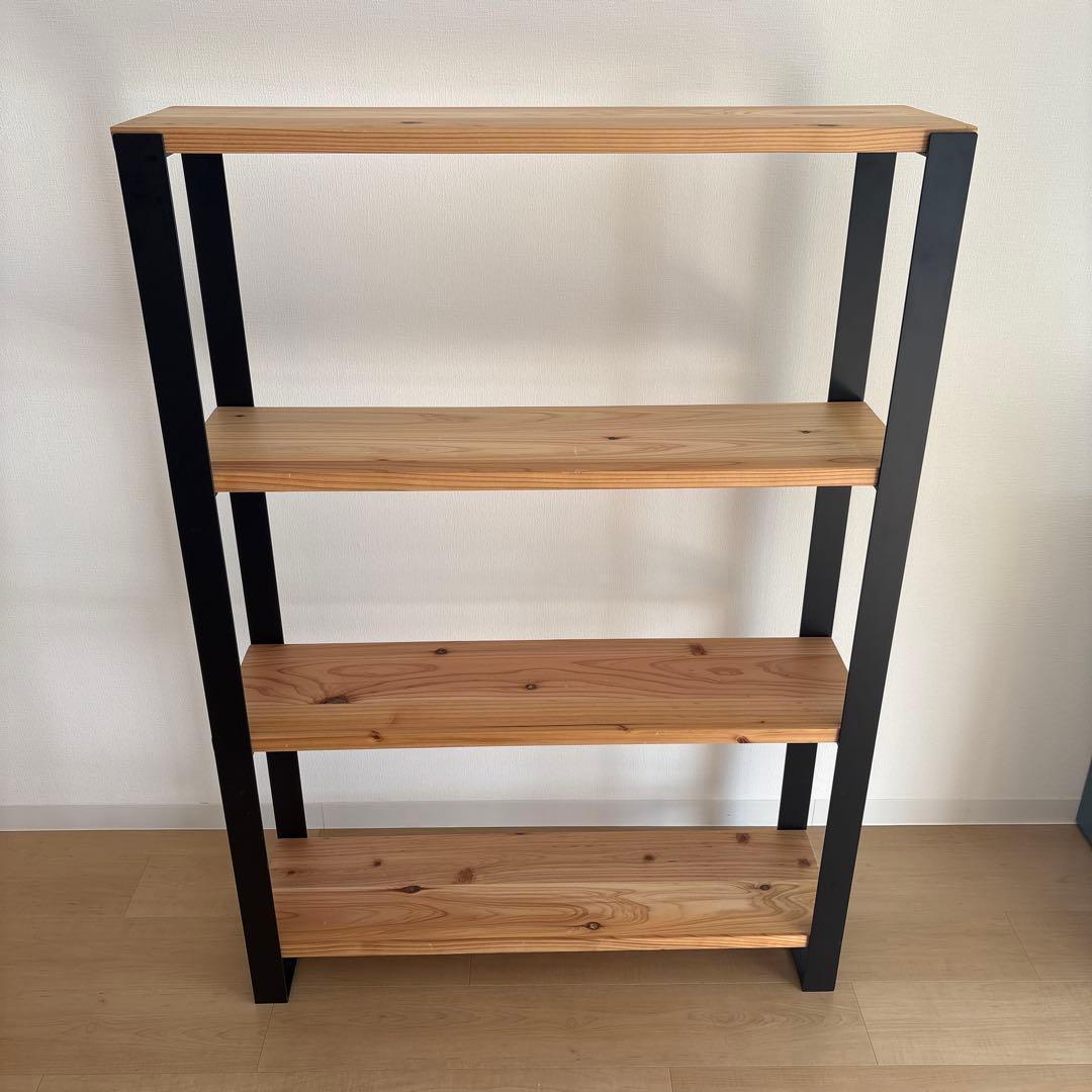KANADEMONO シェルフ 無垢 杉 Black Steel