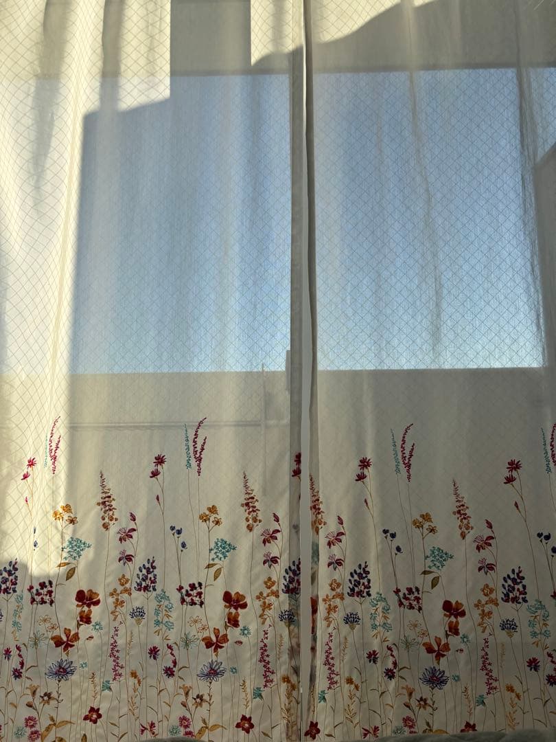 花柄刺繍 オーダーレースカーテン スミノエ