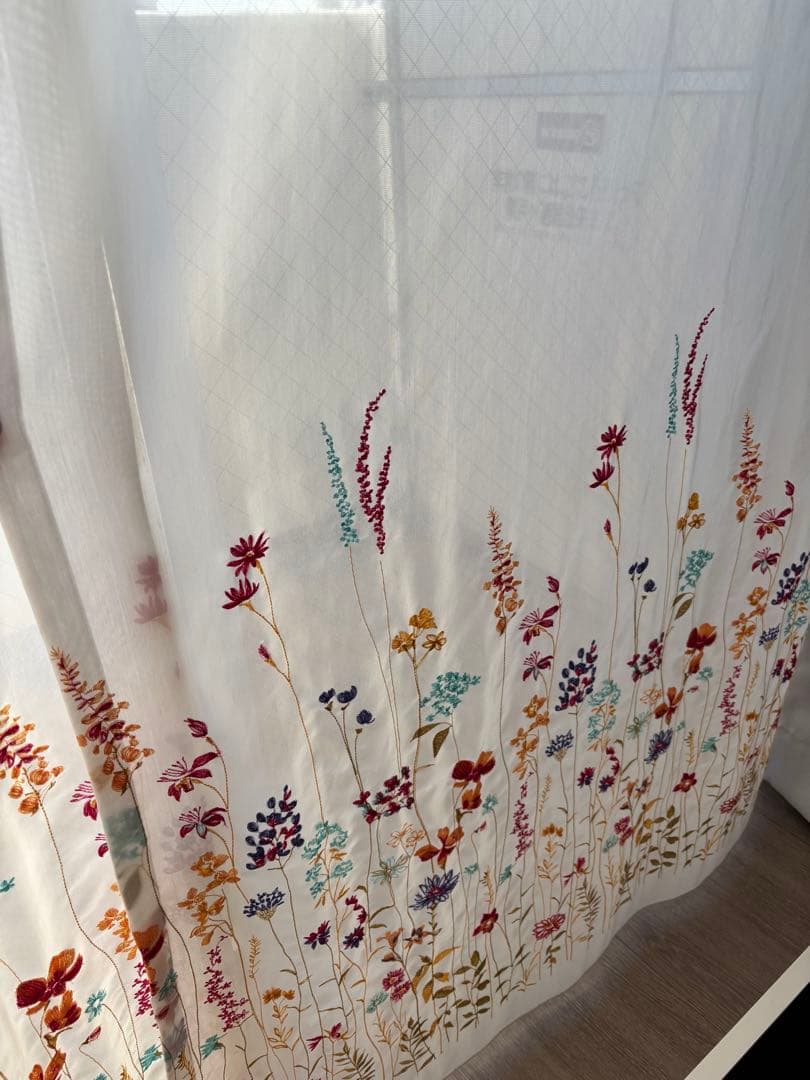 花柄刺繍 オーダーレースカーテン スミノエ