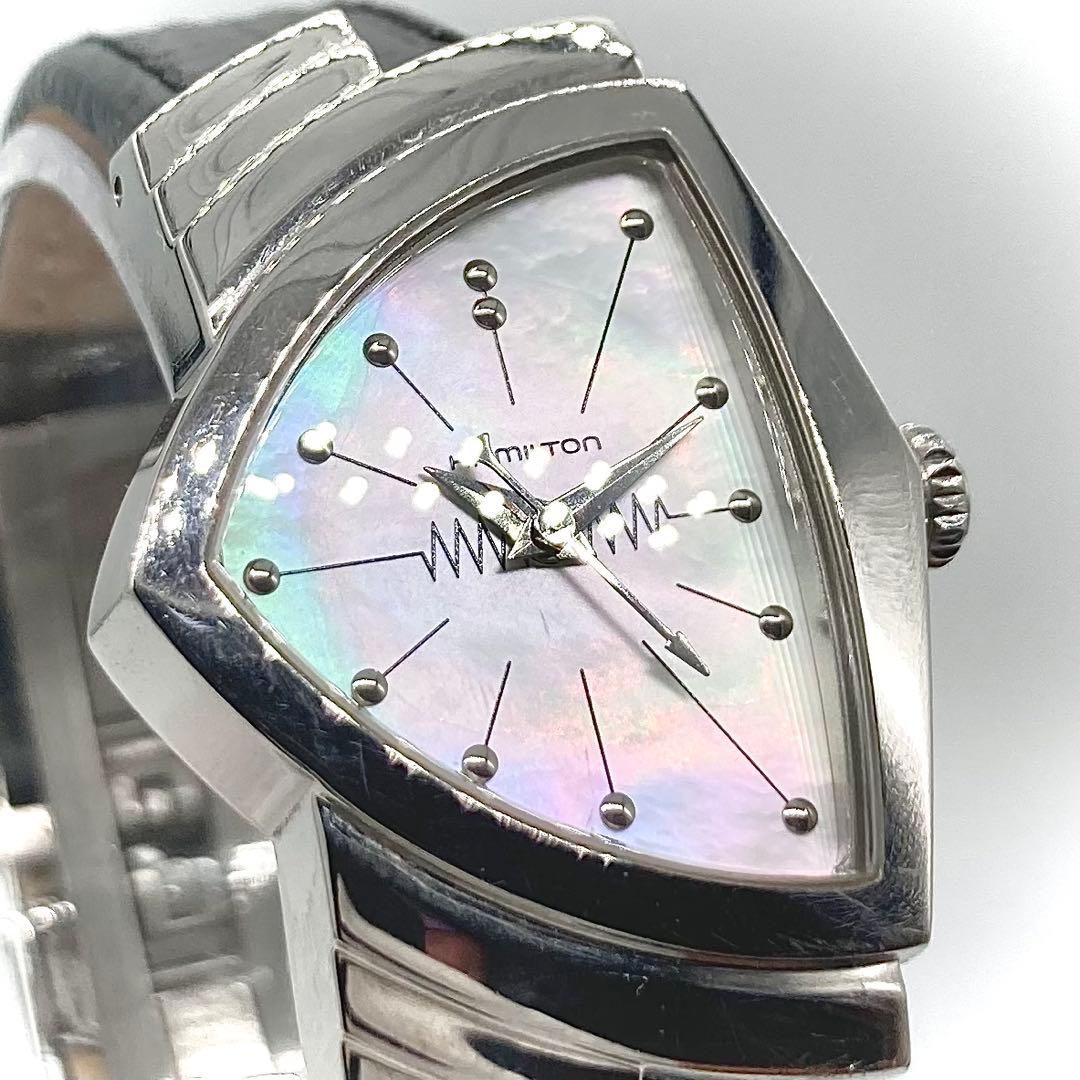 【稼動】 ハミルトン ベンチュラ 腕時計 H242112 ホワイトシェル