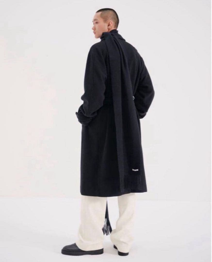 オーラリー　22aw カシミヤ　ウール　モッサー　ステンカラーコート　3