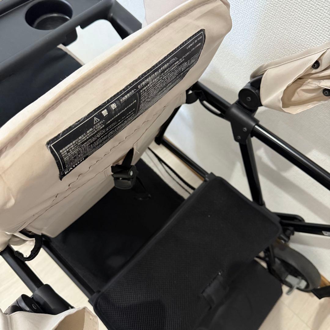 【美品】カトージ2人乗りベビーカー 二人でゴー ベージュ