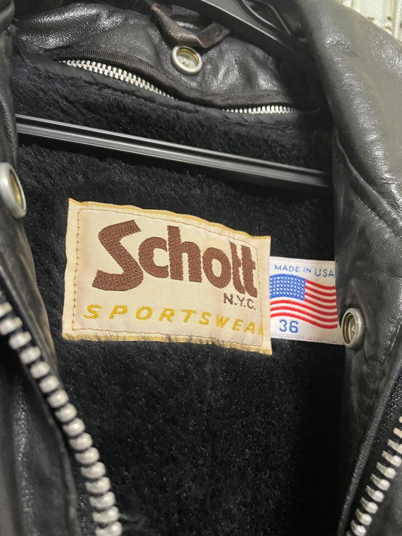 Schott A-2 フライトジャケット USA製 サイズ36 本革ライナー付き