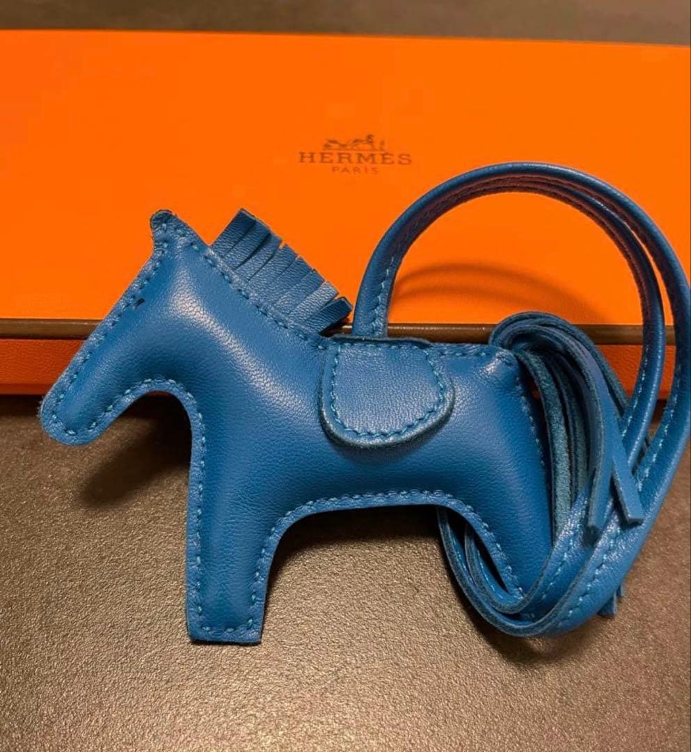 HERMES エルメス　バッグチャーム PMロデオ ブルーフランス
