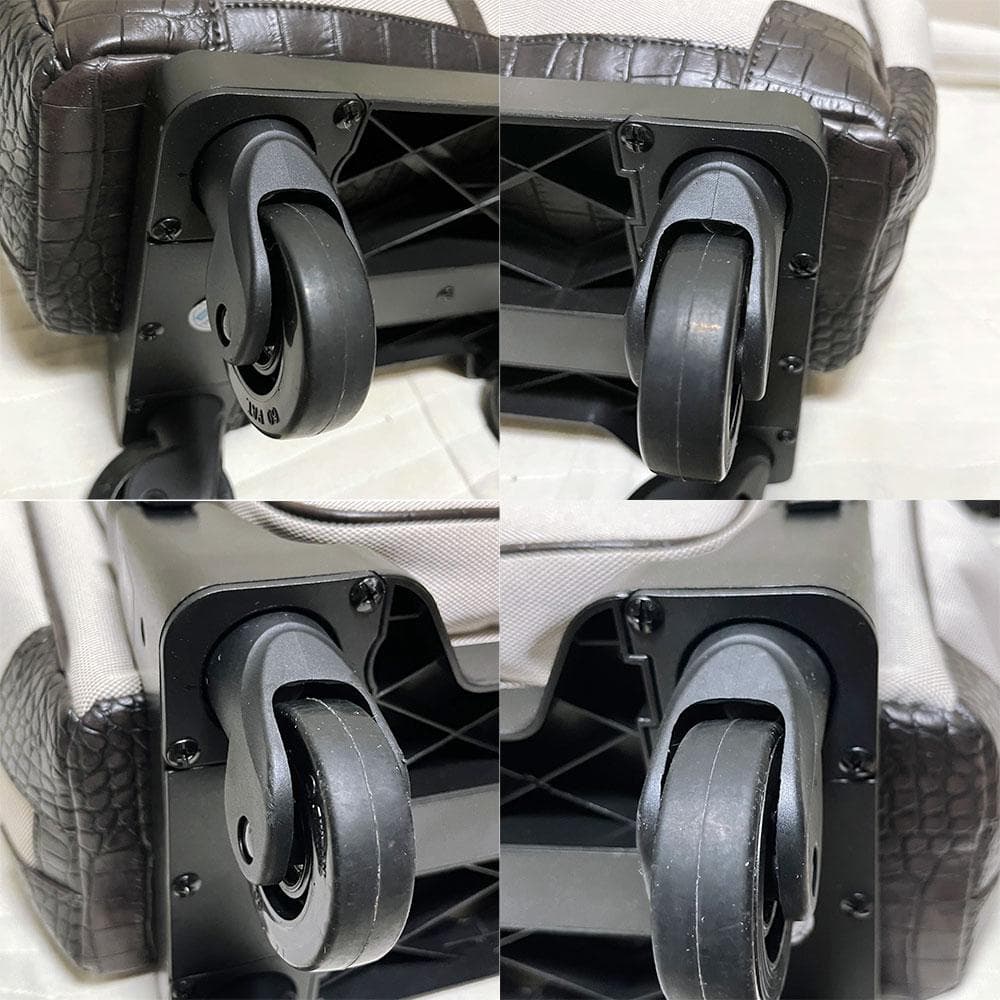 極美品 希少 SWANYスワニー キャンバス 型押し 2way キャリーバッグ