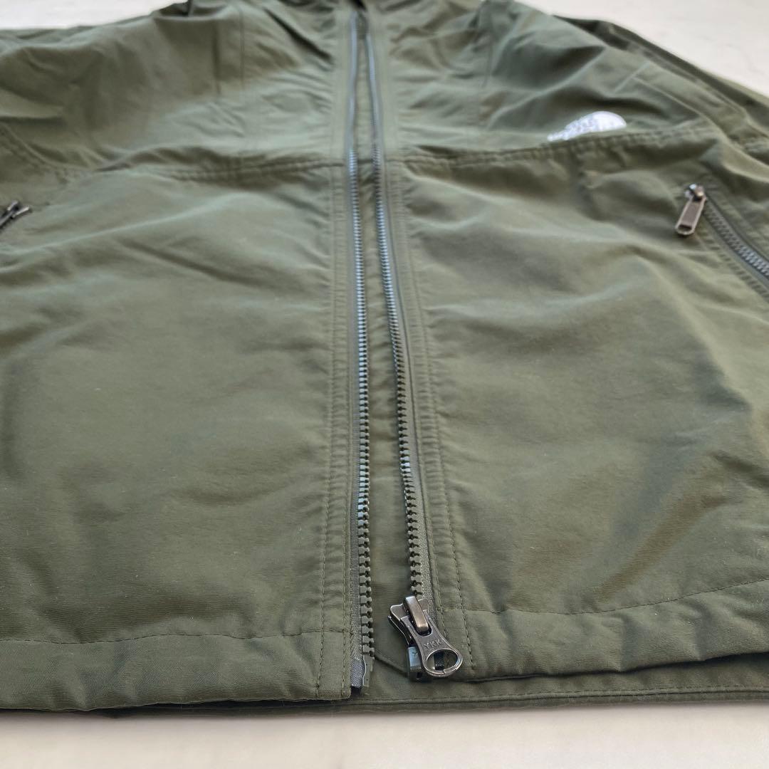 美品★THE NORTH FACE マウンテンパーカー 刺繍ロゴ カーキ M