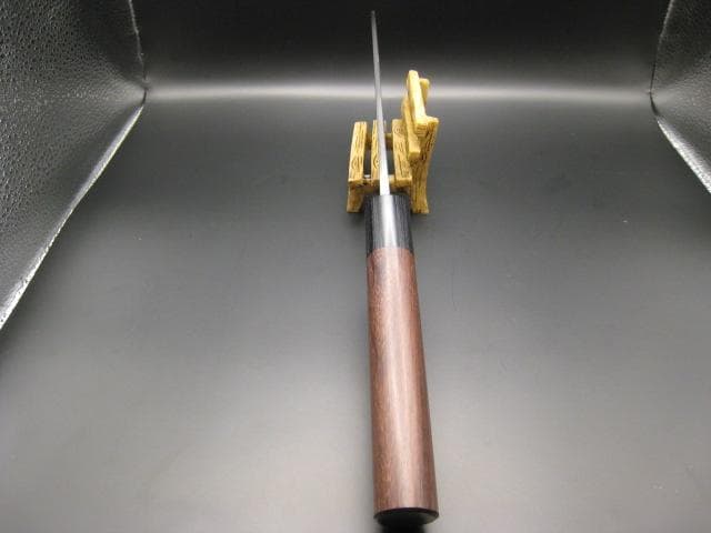 [新品未使用] 三徳包丁180mm 白紙1号 磨き仕上げ 紫檀 丸形