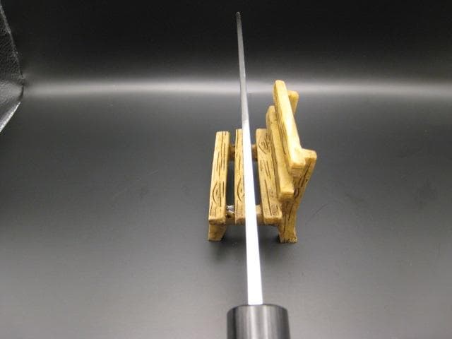 [新品未使用] 三徳包丁180mm 白紙1号 磨き仕上げ 紫檀 丸形