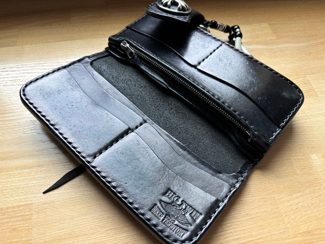 ☆希少☆美品☆ビッグツイン☆ロングレザーウォレット☆ベルト☆クロスコンチョ☆