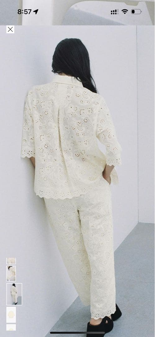 ZARAカットワーク刺繍入りシャツZW COLLECTION