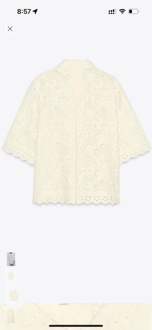 ZARAカットワーク刺繍入りシャツZW COLLECTION
