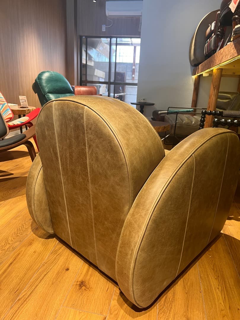 レザー風アームチェア 本革