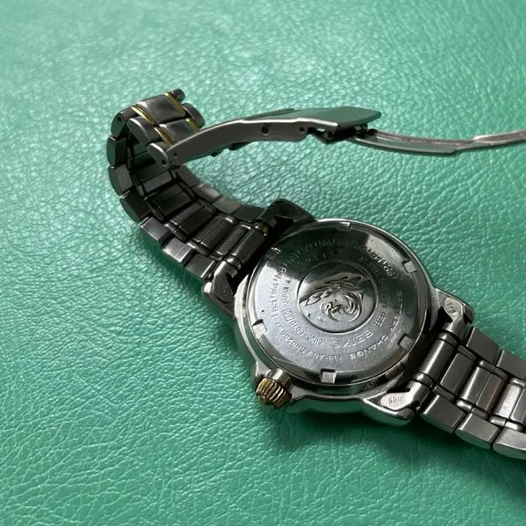 90sセイコー スキューバ 200m シルバー/ゴールド美品　電池交換済み