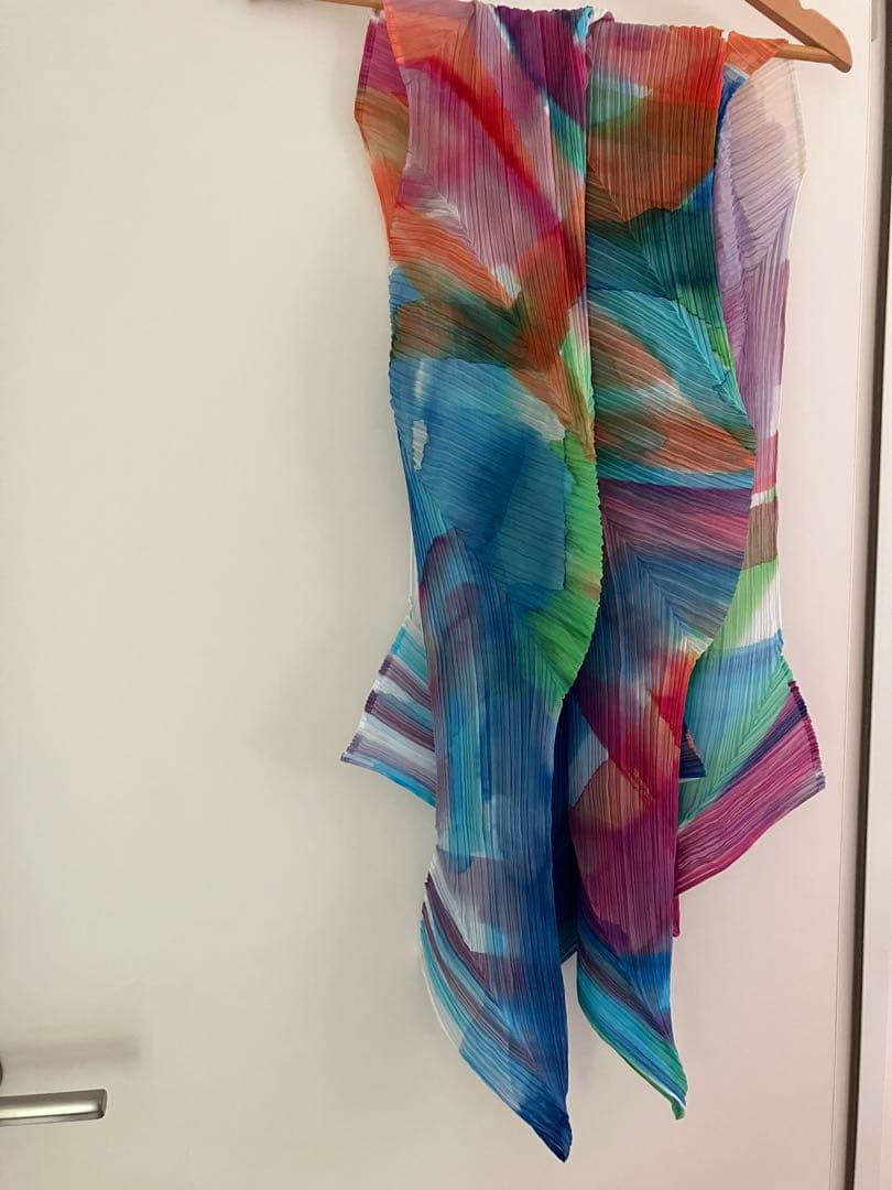 Pleats Please Issey マルチカラー シフォンストール新品未使用