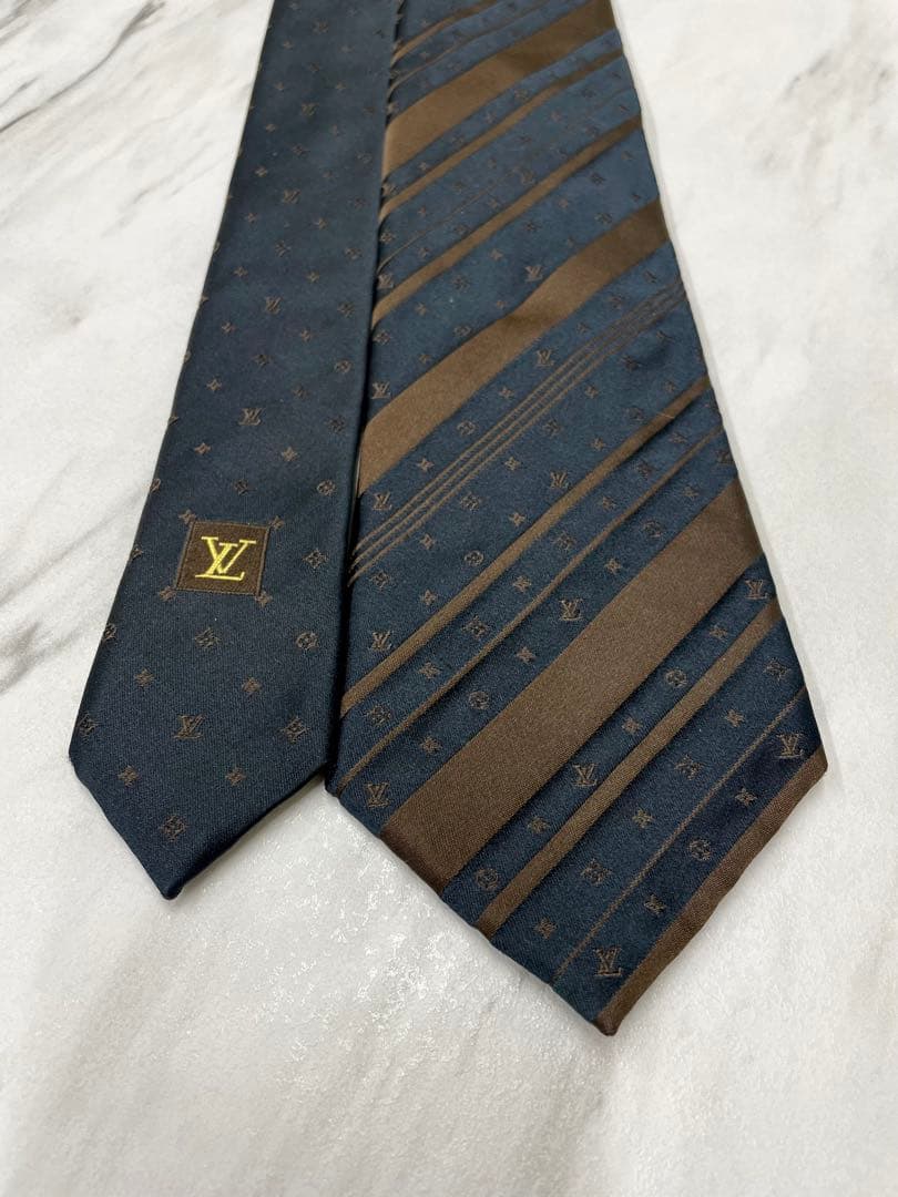 【極上美品】LOUIS VUITTON ルイヴィトン ネクタイ モノグラム柄