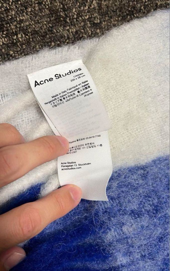 Acne Studios チェック柄マフラー　青