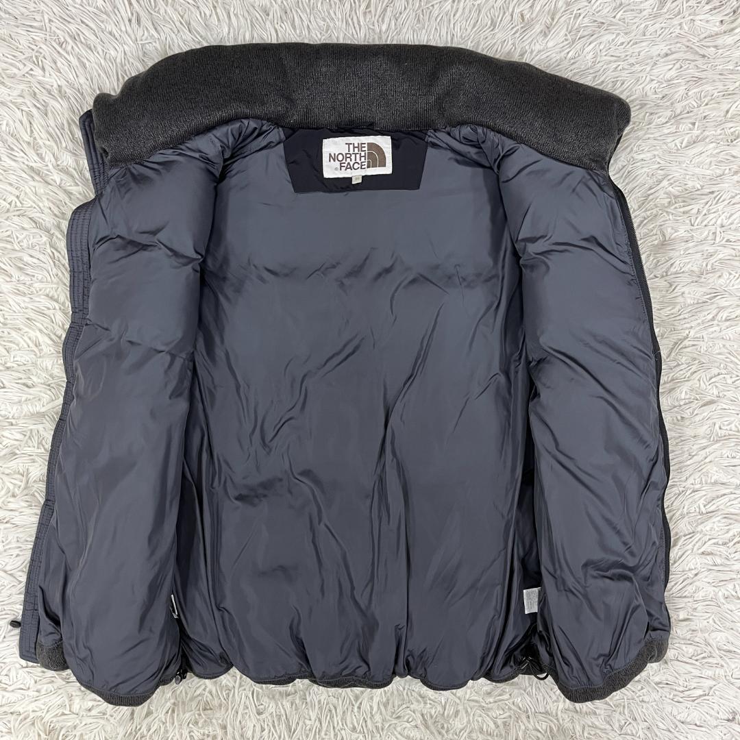 《美品》ザ ノース フェイス ダウンベスト レディース 黒／ダークグレー XL