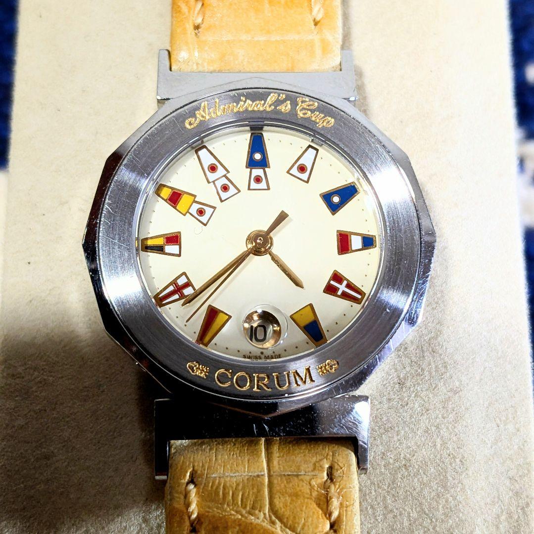 【美品】CORUM コルム アドミラルズカップ カレンダー 腕時計 レディース
