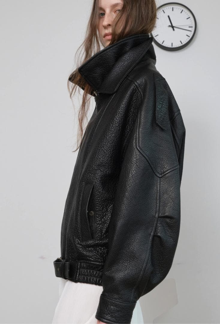 LONDONFLAT 25FW イタリアン シュランケン ラムレザー ジャケット