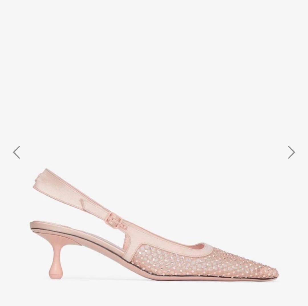 ◆美品◆ジミーチュウJIMMY CHOOアメルメッシュパンプスローヒール22万円