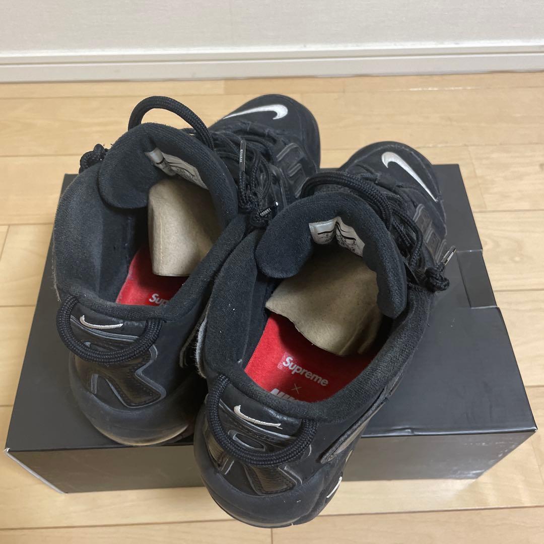 靴 NIKE SUPREME AIR MORE UPTEMPO BLACK 27cm
