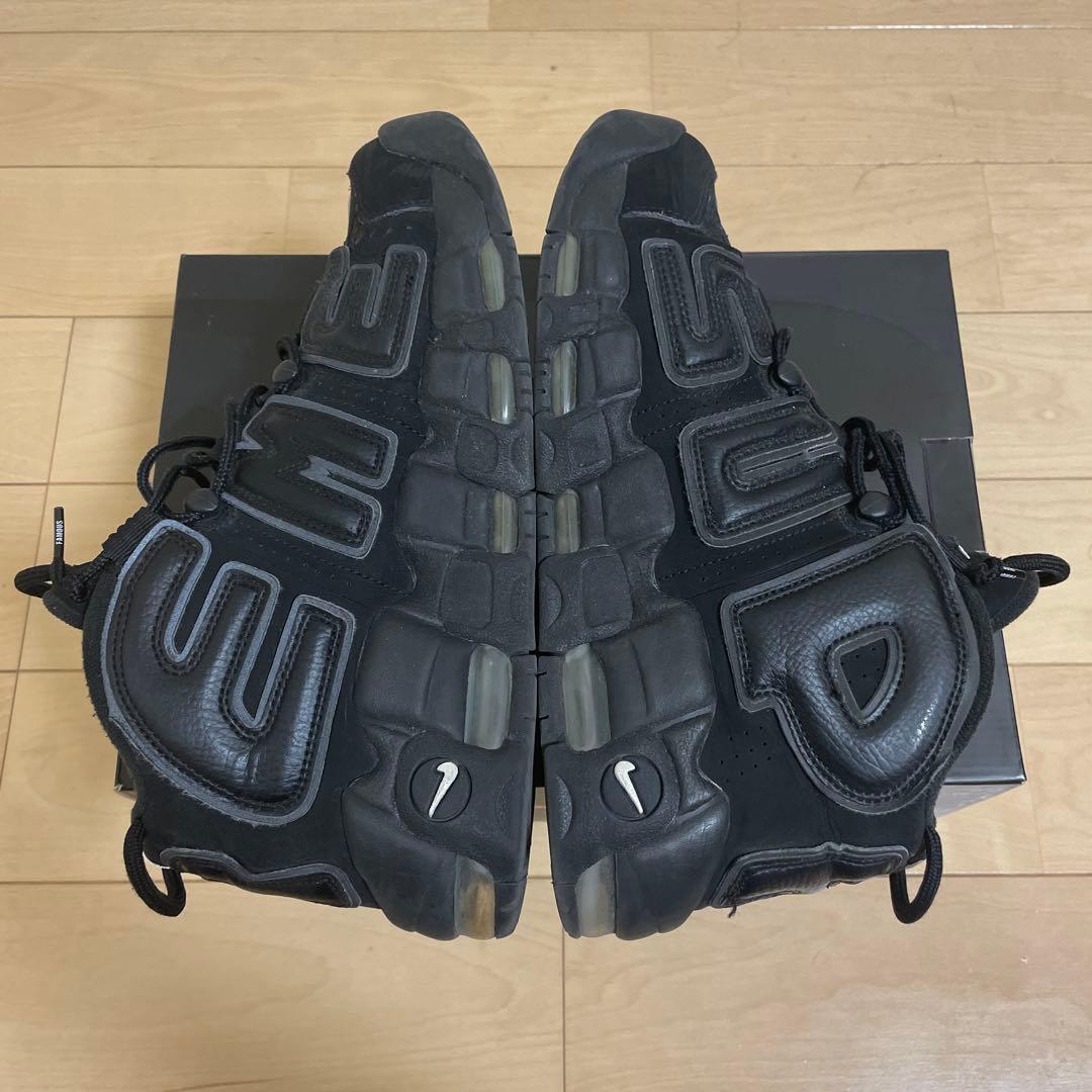 靴 NIKE SUPREME AIR MORE UPTEMPO BLACK 27cm