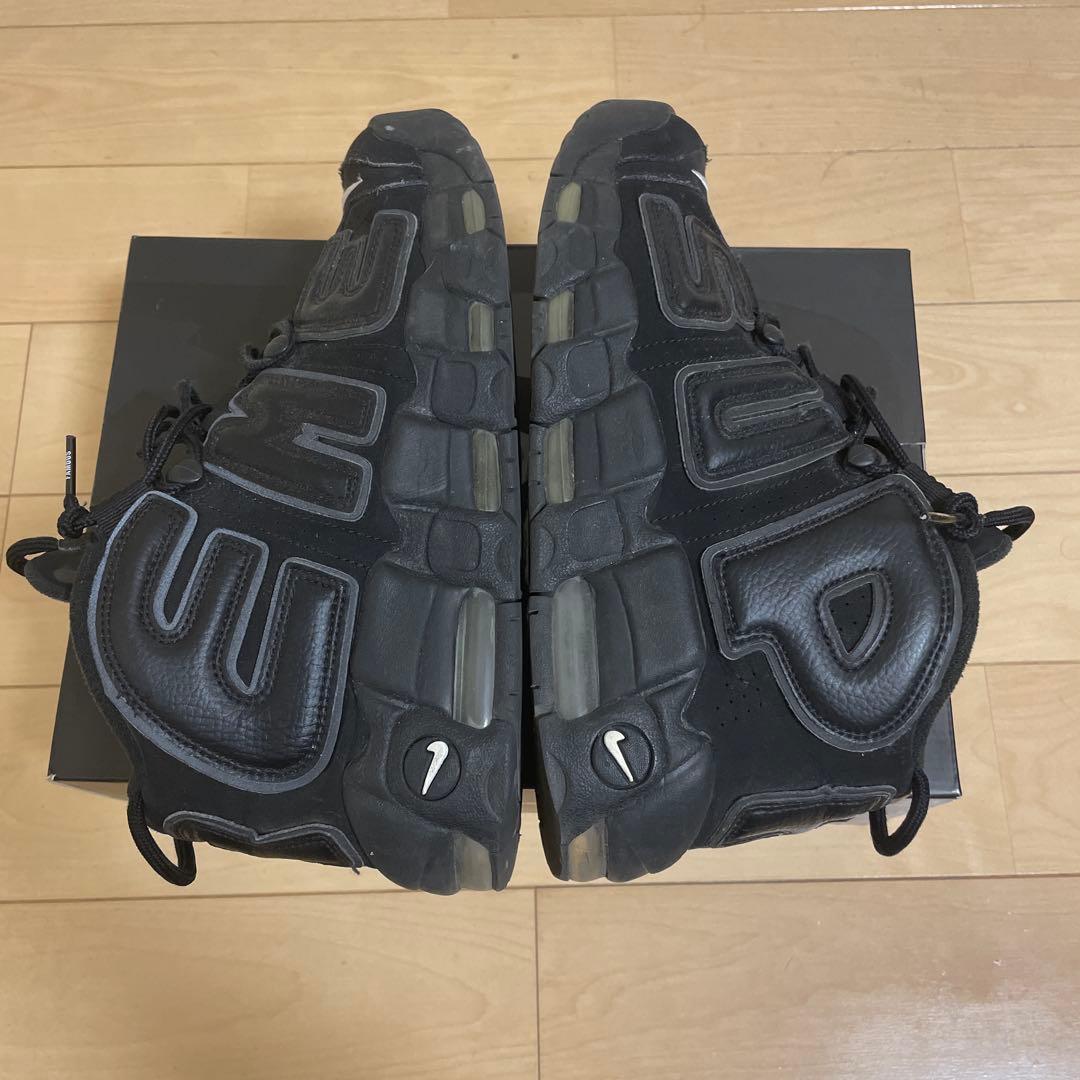 靴 NIKE SUPREME AIR MORE UPTEMPO BLACK 27cm