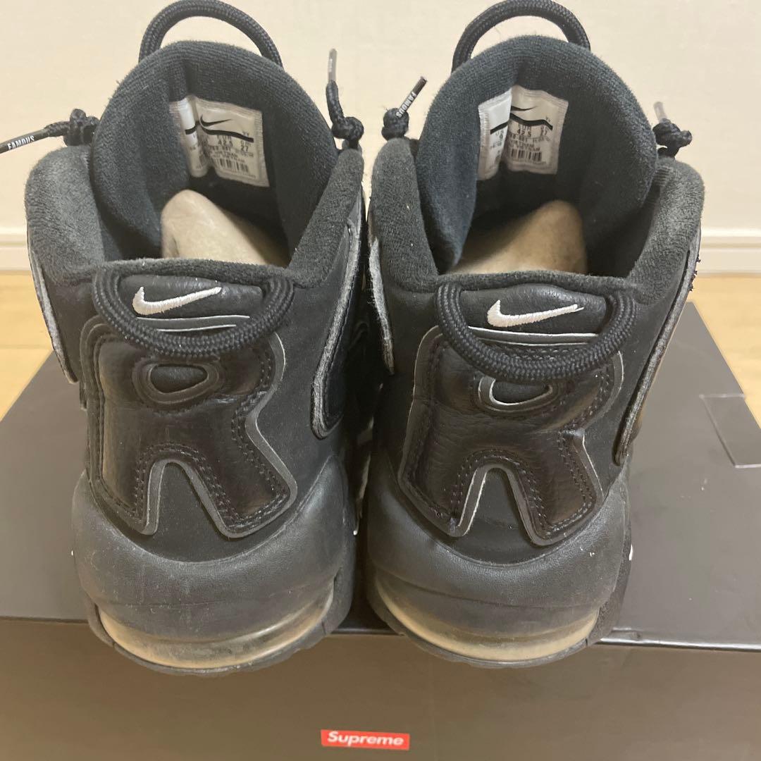 靴 NIKE SUPREME AIR MORE UPTEMPO BLACK 27cm