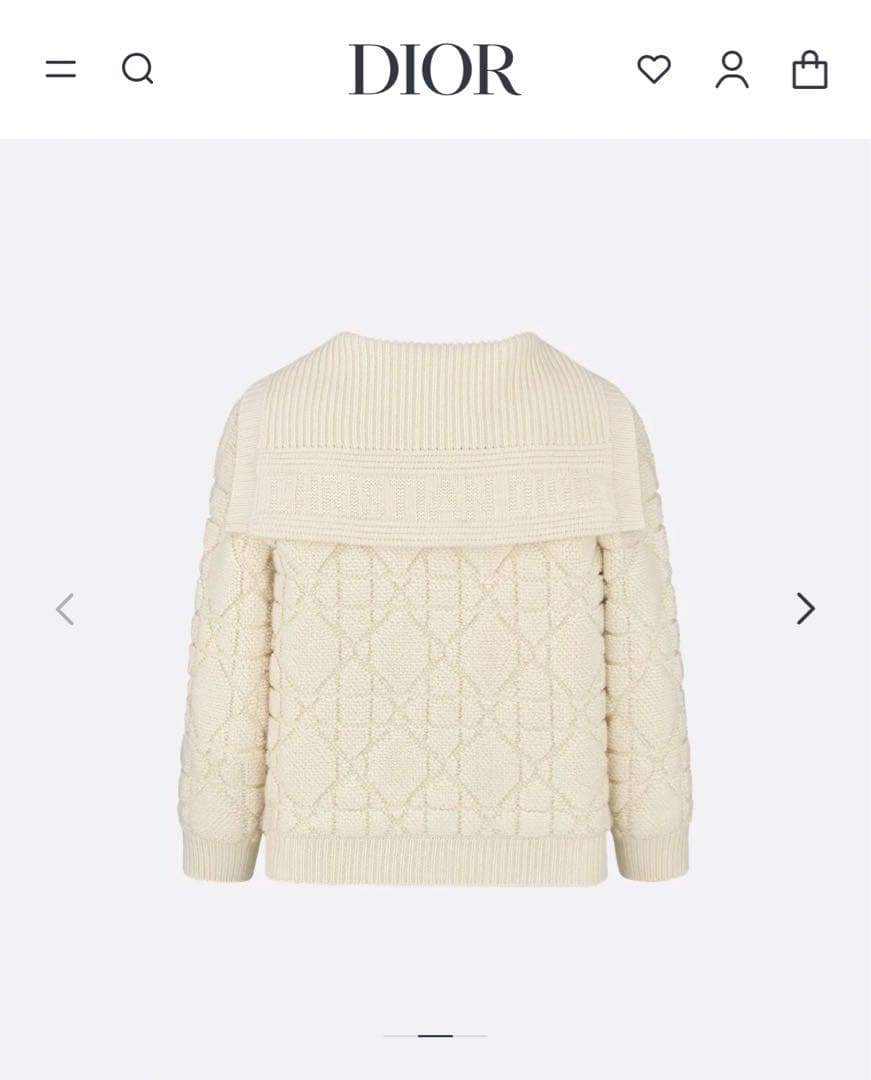 Dior 新作　アイボリー ケーブルニットジャケット　ハンガーなど付属品付きます