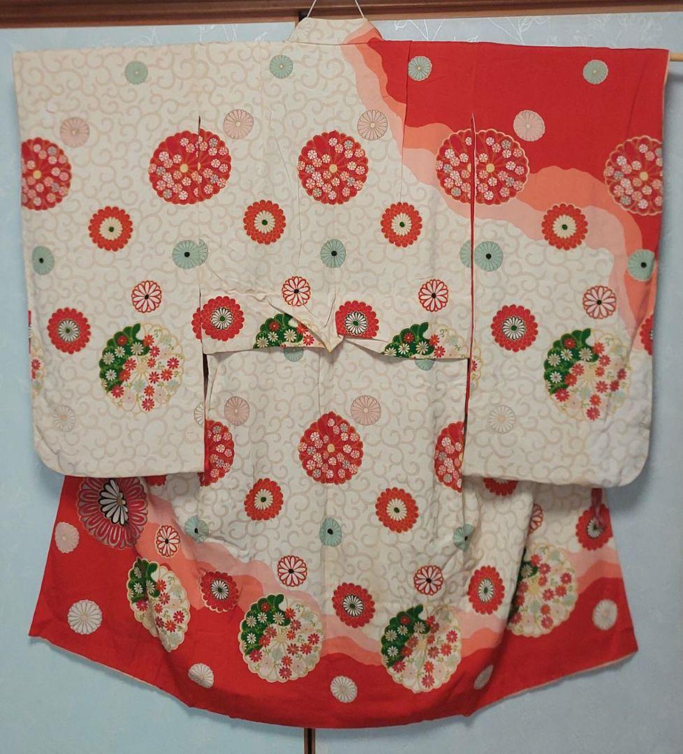 NA94アンティーク子供着物七五三正絹着丈121センチ裄丈55センチ